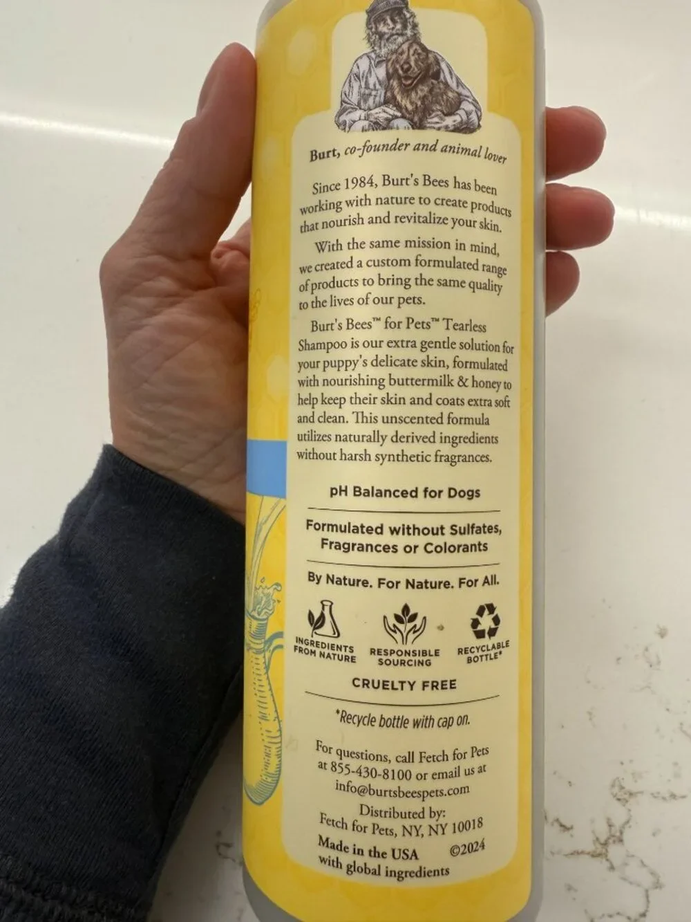 Burt's Bees for Pets Tearless Puppy Shampoo Buttermilk Honey 16 oz NWOT